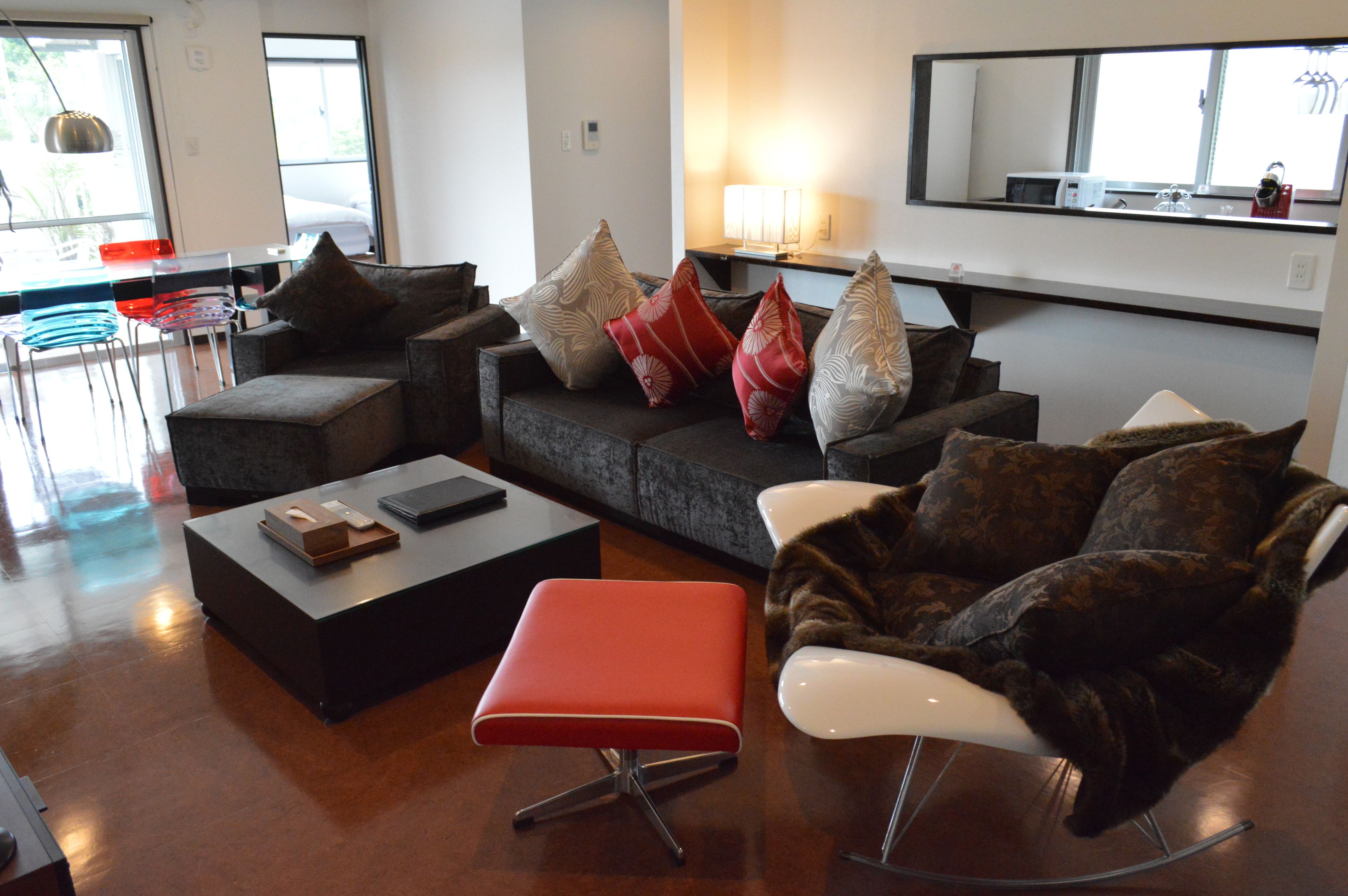 premium suite, 2 bedrooms, hill view | living area | 50-inch flat-screen tv with cable channels, tv, netflix