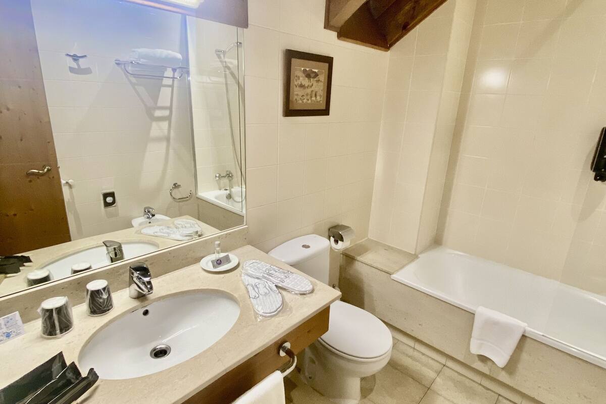 double room | bathroom | bathtub, free toiletries, hair dryer, dressing gowns