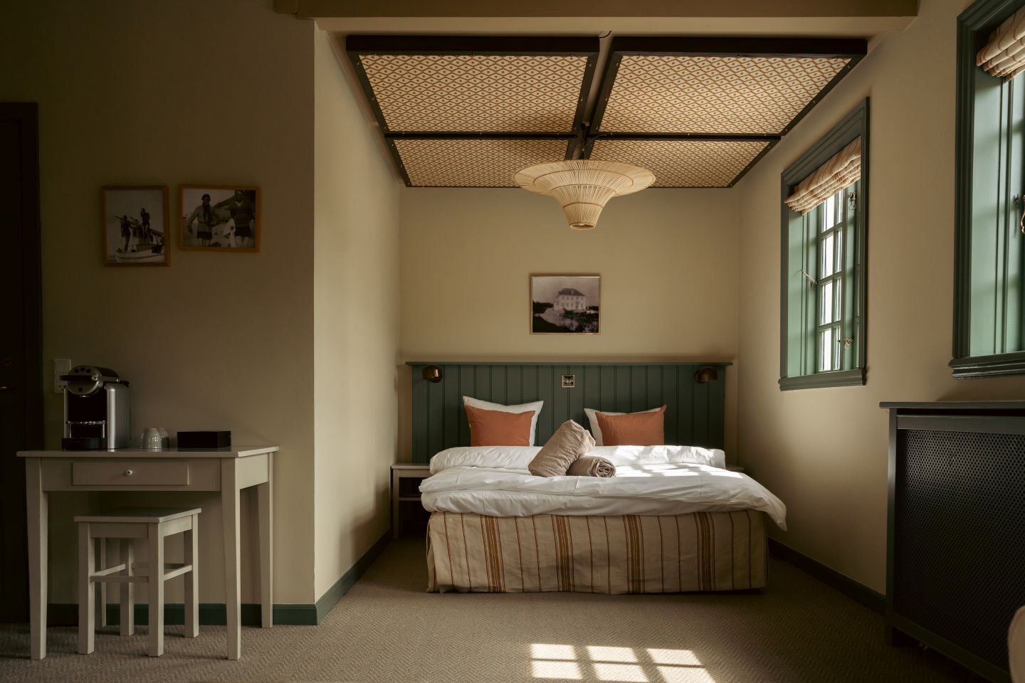 Premium bedding, desk, free WiFi, bed sheets