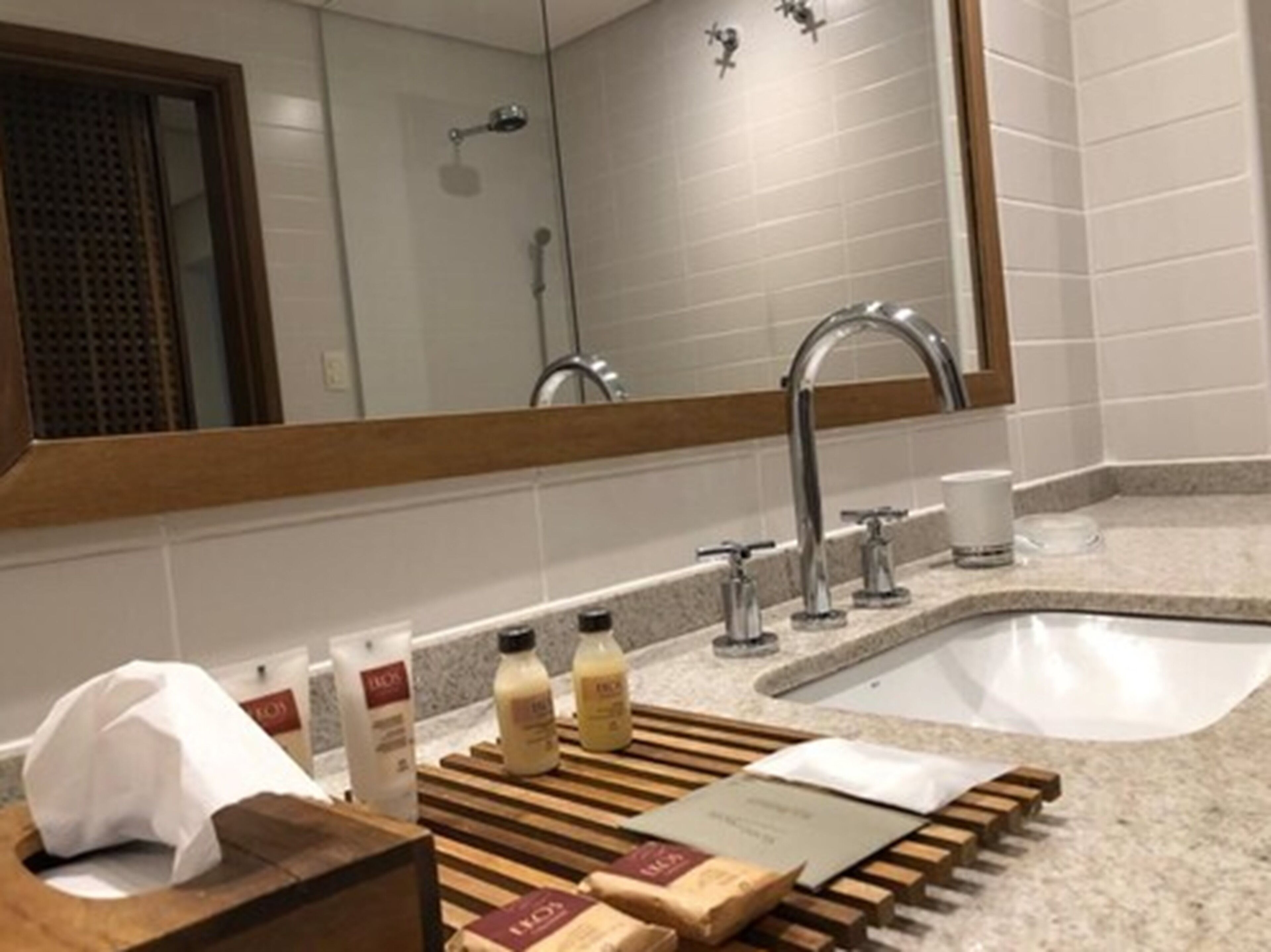 free toiletries, hair dryer, towels