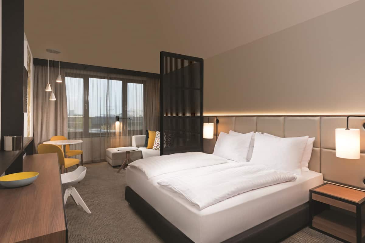 In-room safe, desk, laptop workspace, blackout drapes