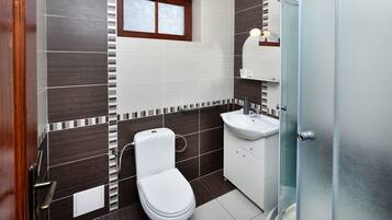 Driepersoonskamer | Badkamer | Gratis toiletartikelen, een haardroger, handdoeken