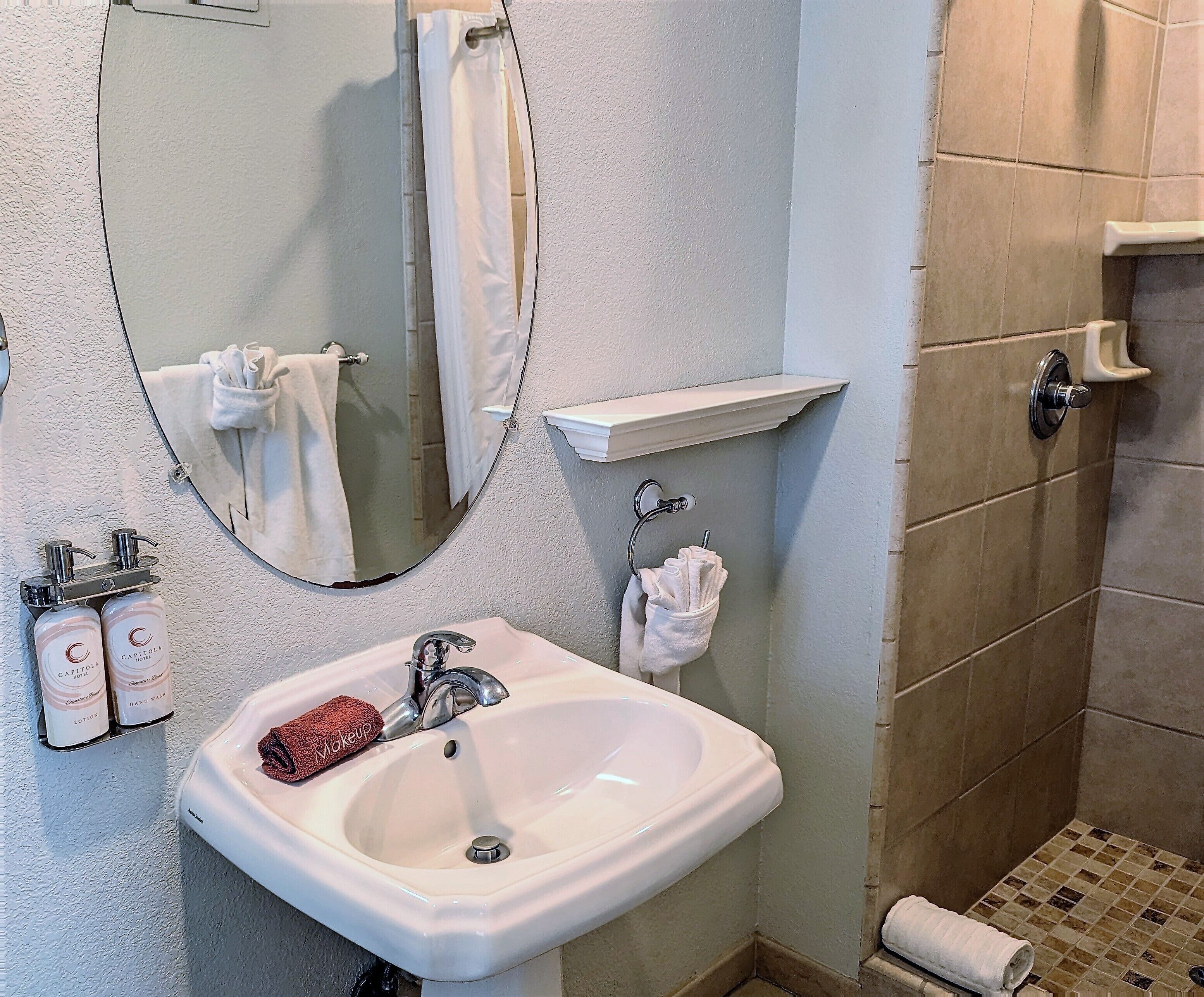 room (jamaica) | bathroom | shower, designer toiletries, hair dryer, slippers