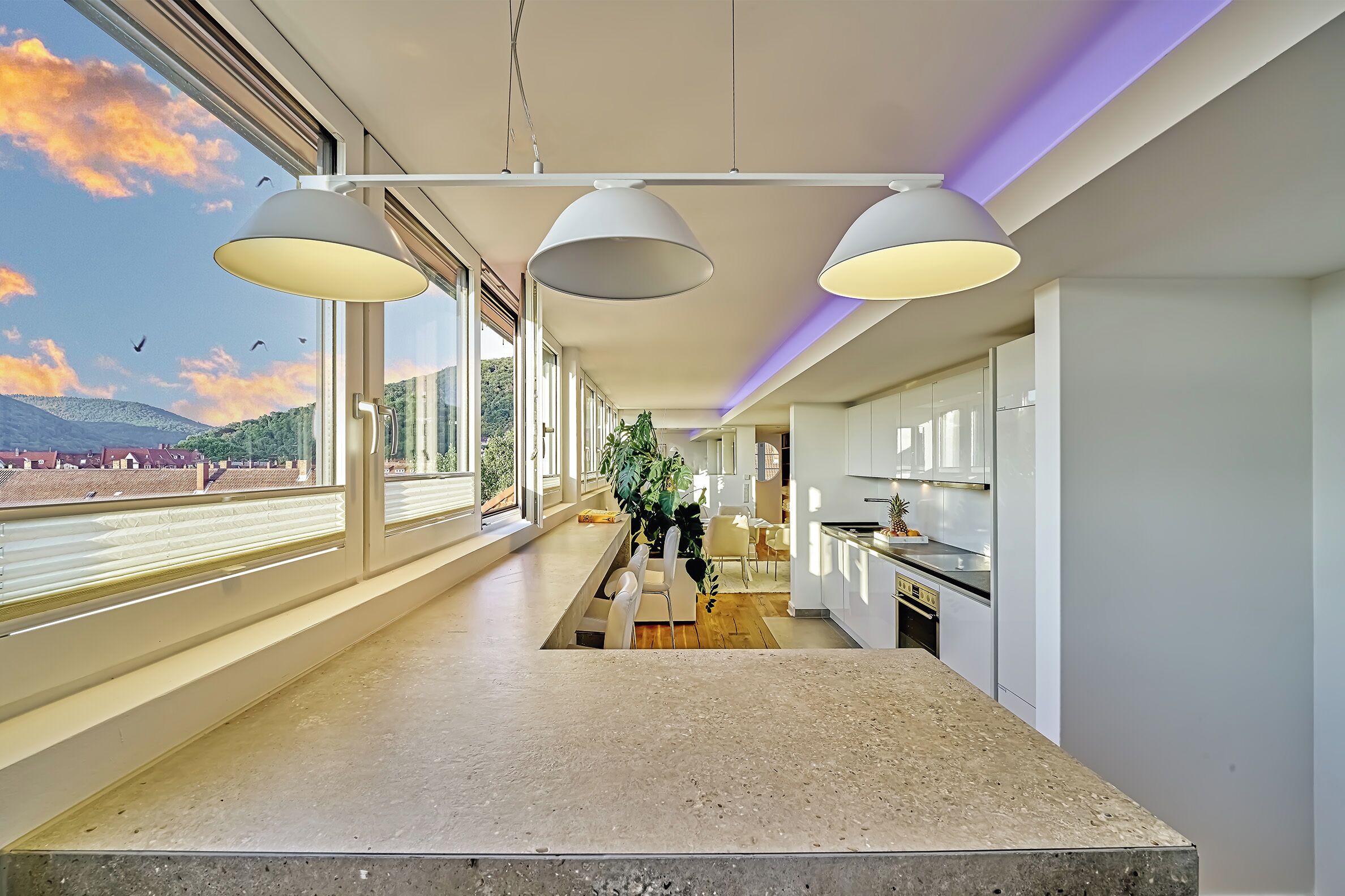 Royal Penthouse mit Panorama Sauna | Eigene Küche | Großer Kühlschrank, Mikrowelle, Herdplatte, Geschirrspüler