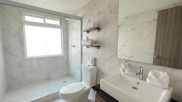 Ducha, artĂculos de tocador gratuitos, secador de pelo, toallas