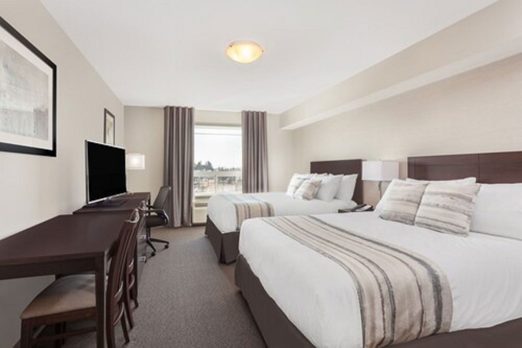 In-room safe, desk, laptop workspace, blackout curtains