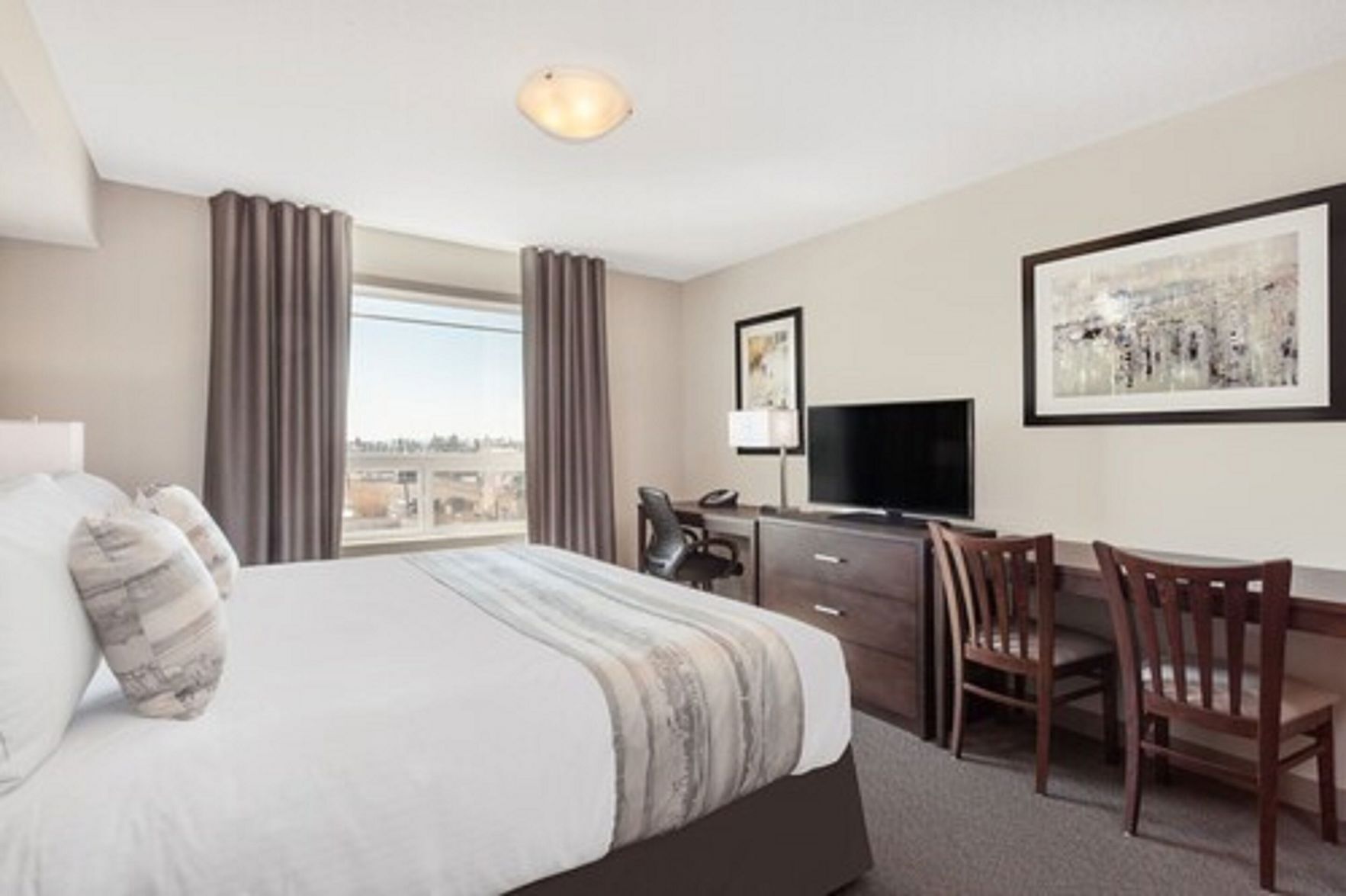 In-room safe, desk, laptop workspace, blackout curtains