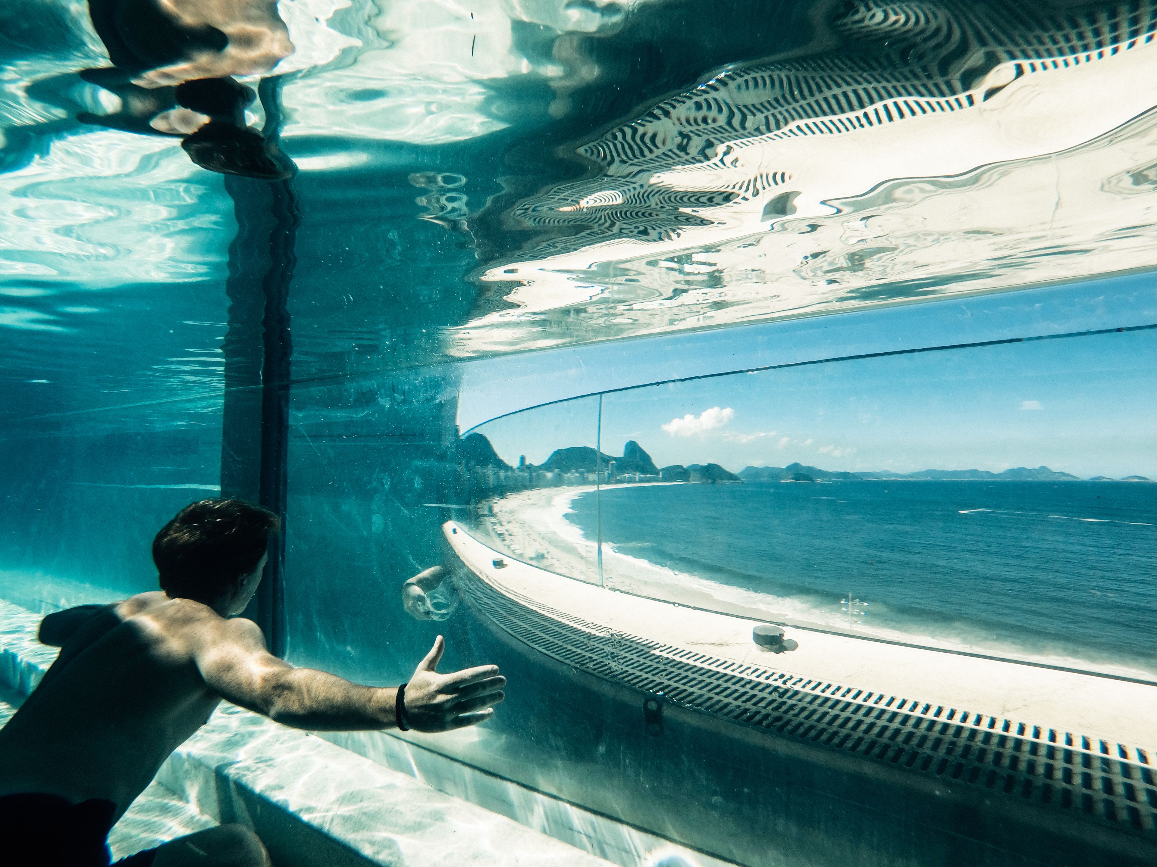 outdoor pool, pool loungers
