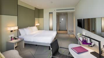 Luxe beddengoed, een kluis op de kamer, een bureau, gratis babybedden
