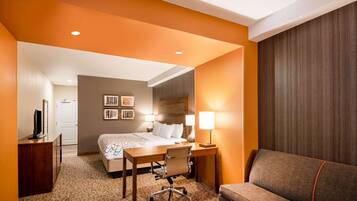 Premium bedding, pillowtop beds, desk, iron/ironing board