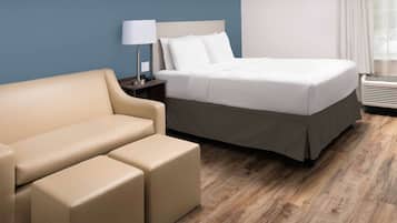 Desk, blackout drapes, iron/ironing board, free WiFi