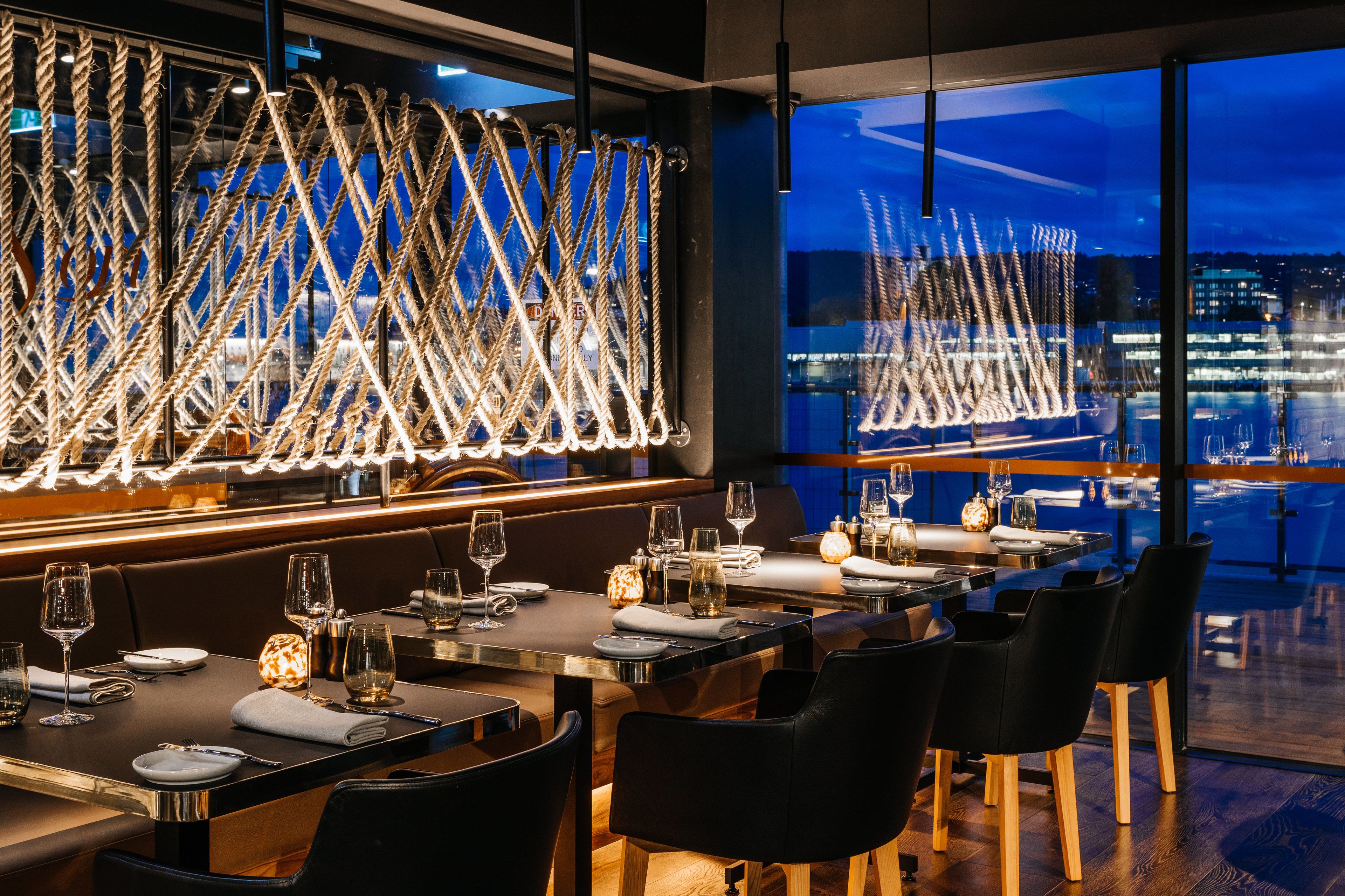 breakfast, lunch, dinner served; modern european cuisine, sea views