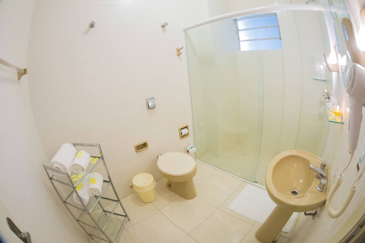 luxury suite | bathroom | shower, free toiletries, hair dryer, towels