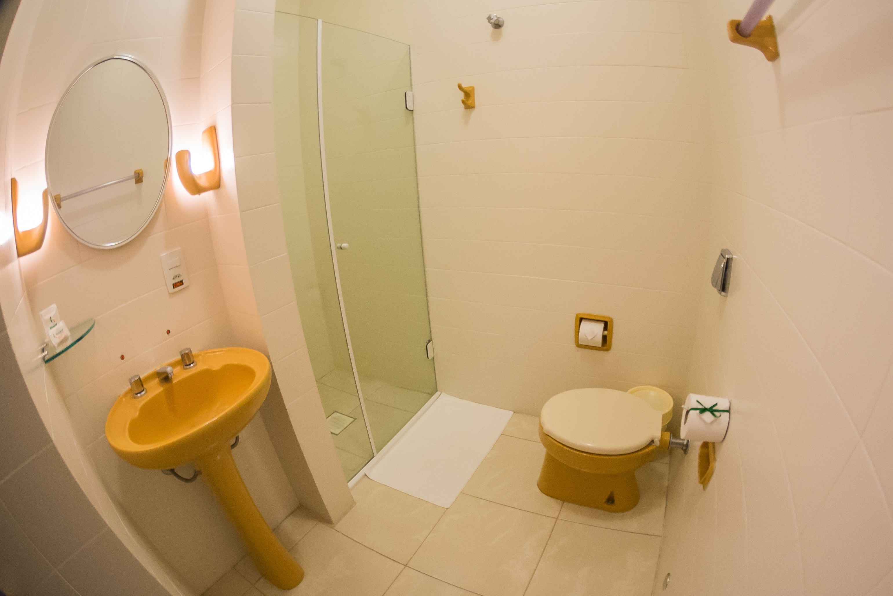 superior double room | bathroom | shower, free toiletries, hair dryer, towels