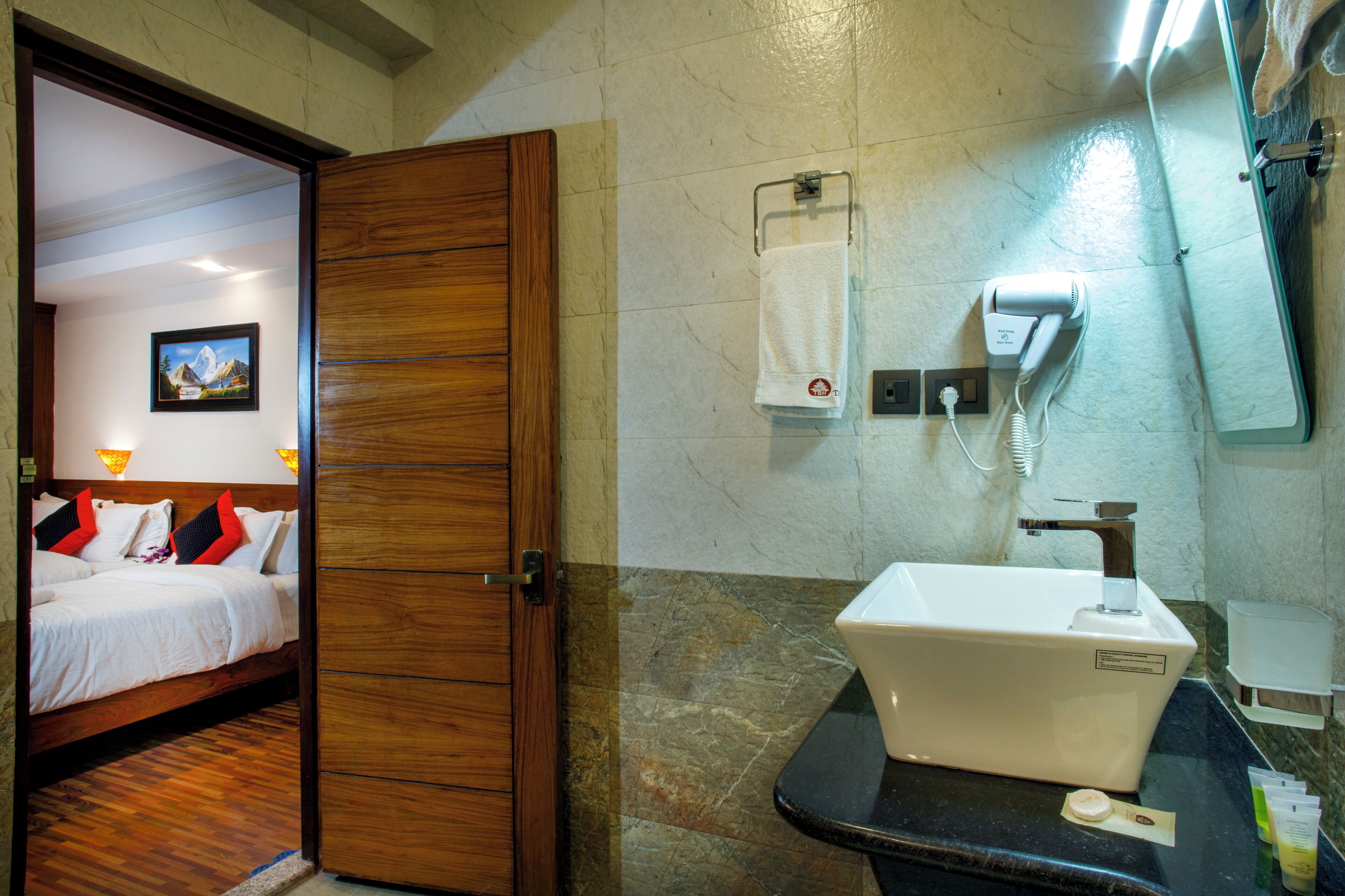 deluxe twin room | bathroom | shower, free toiletries, hair dryer, bathrobes
