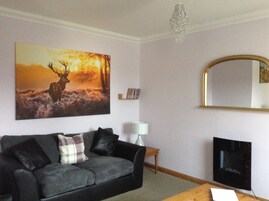 32-inch flat-screen TV with digital channels, TV, DVD player