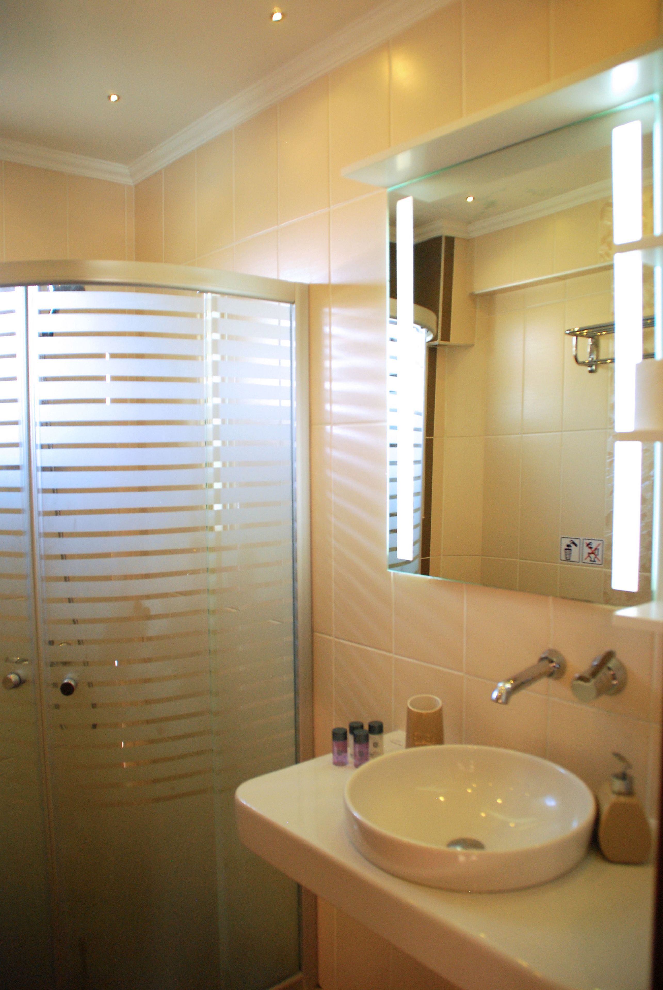 double or twin room | bathroom | shower, free toiletries, hair dryer, towels