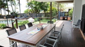Deluxe House, 4 Bedrooms, Oceanfront | Terrace/patio - Absolute BeachFront Bliss @ Newell Beach (Newell)
