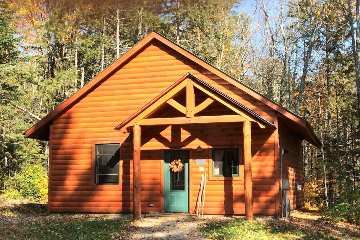 Cabin 4 (Pet Friendly) - Serene Outlook | Camas con pillow-top, decoración personalizada y muebles diferentes