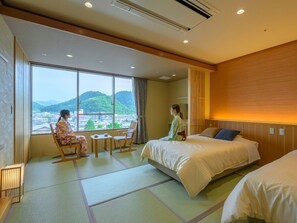 Standard Japanese-Style Room with Beds & Shower room, Non Smoking | 1 bedroom, in-room safe, free WiFi, bed sheets