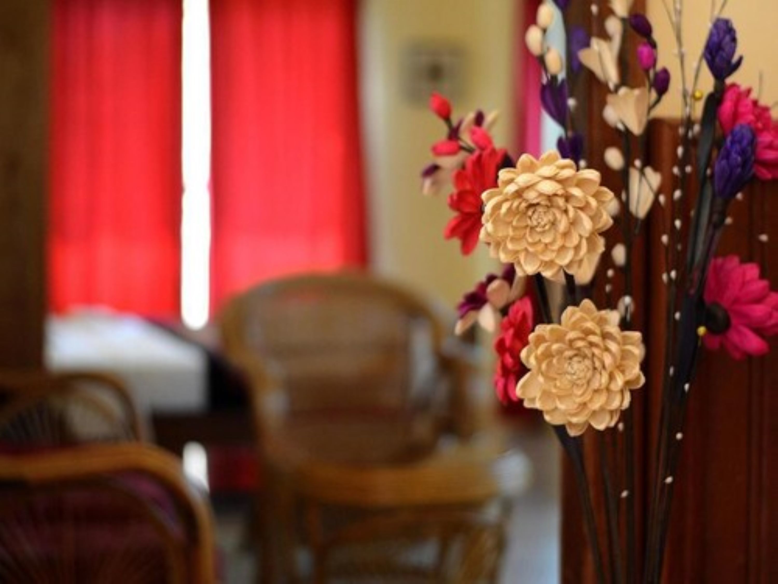 desk, blackout curtains, free wifi