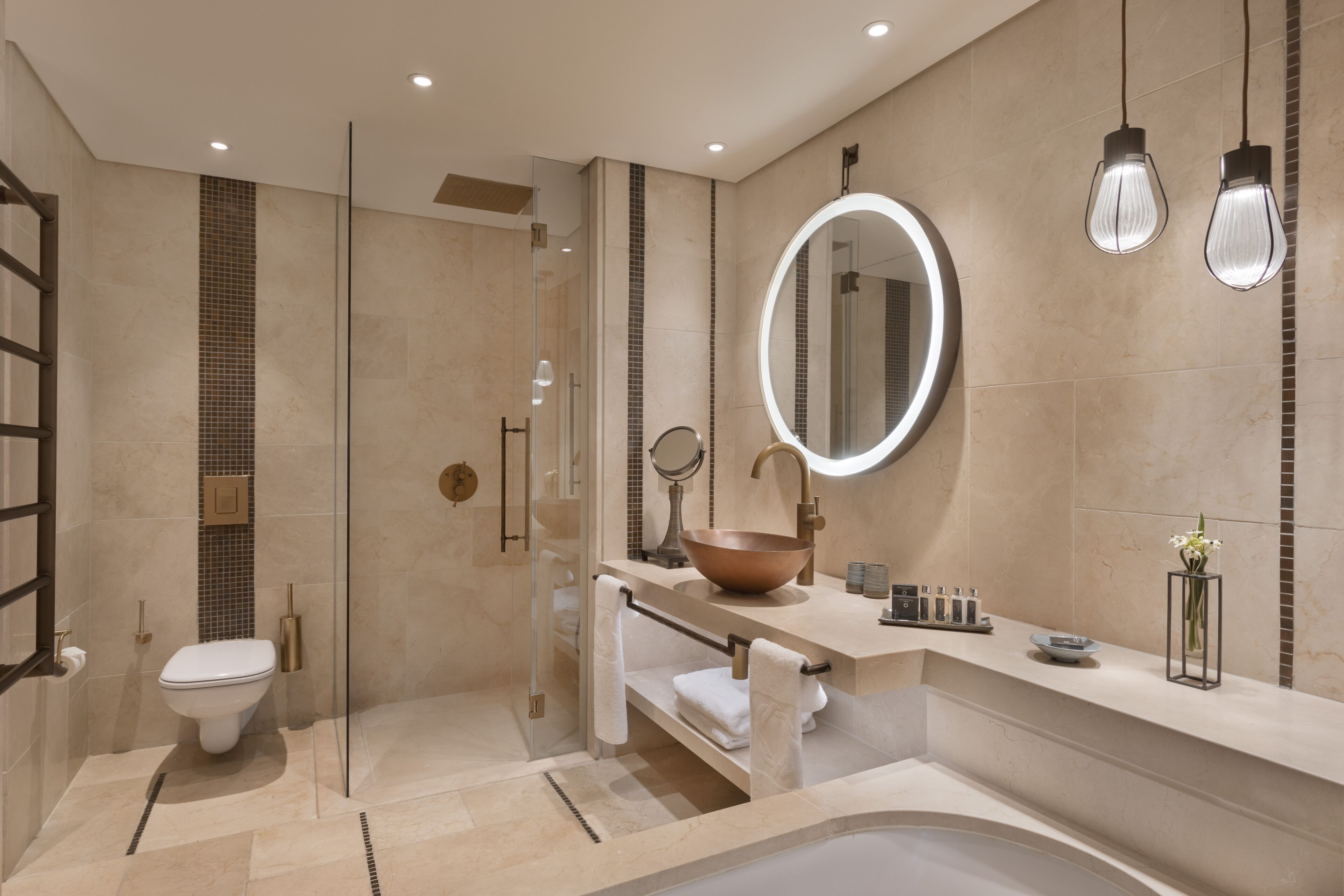 free toiletries, hair dryer, bathrobes, slippers