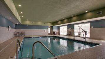 Indoor pool, open 5:00 AM to 11:00 PM, sun loungers