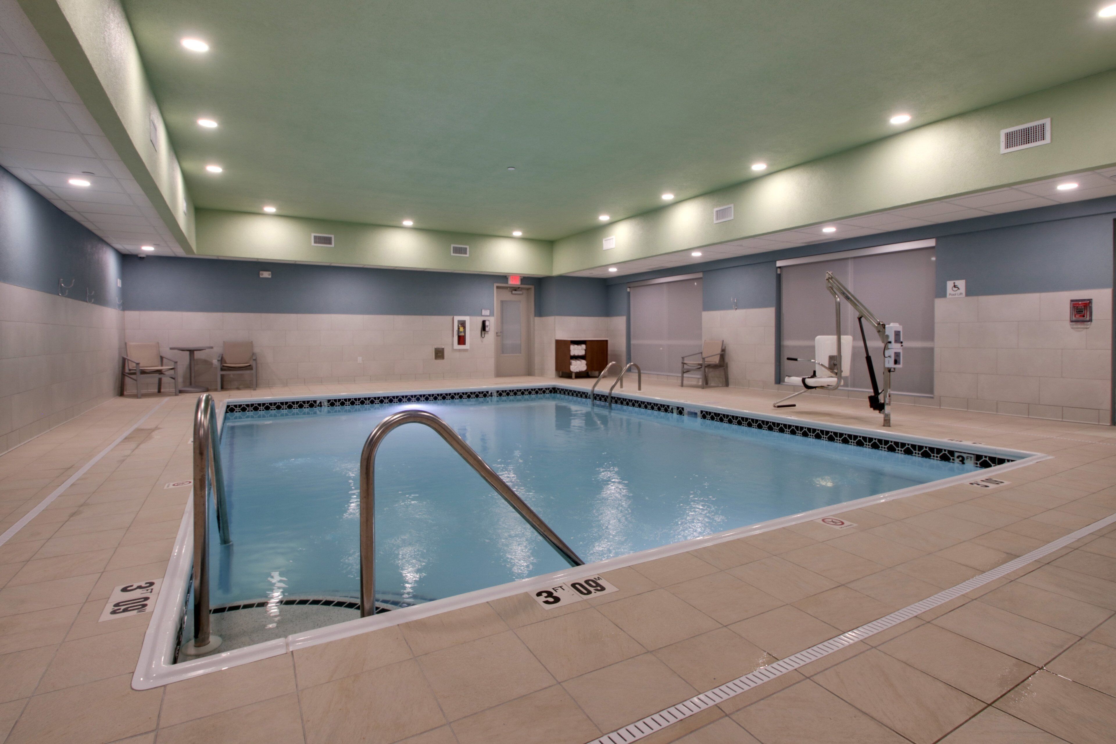 indoor pool, open 5:00 am to 11:00 pm, pool loungers