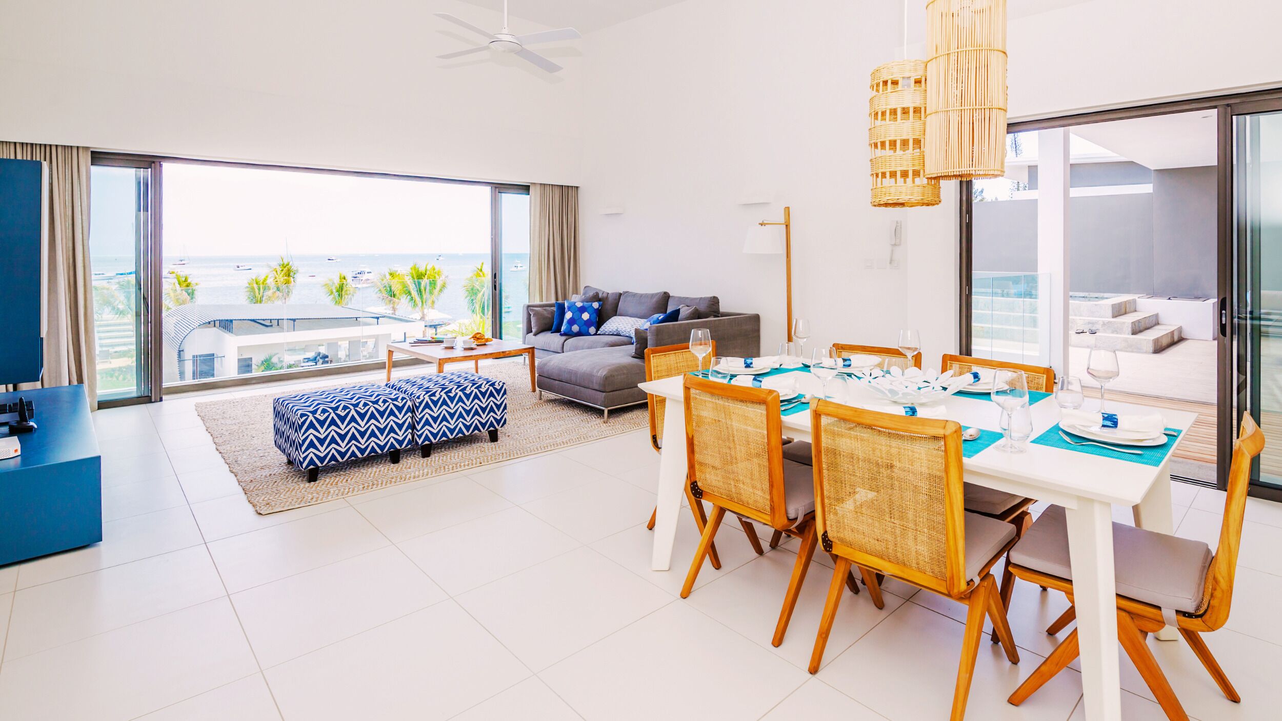 Family Penthouse, 3 Bedrooms, Ocean View | Living area | Flat-screen TV