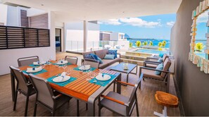 Penthouse dành cho gia đình, 3 phòng ngủ, quang cảnh biển | Hiên