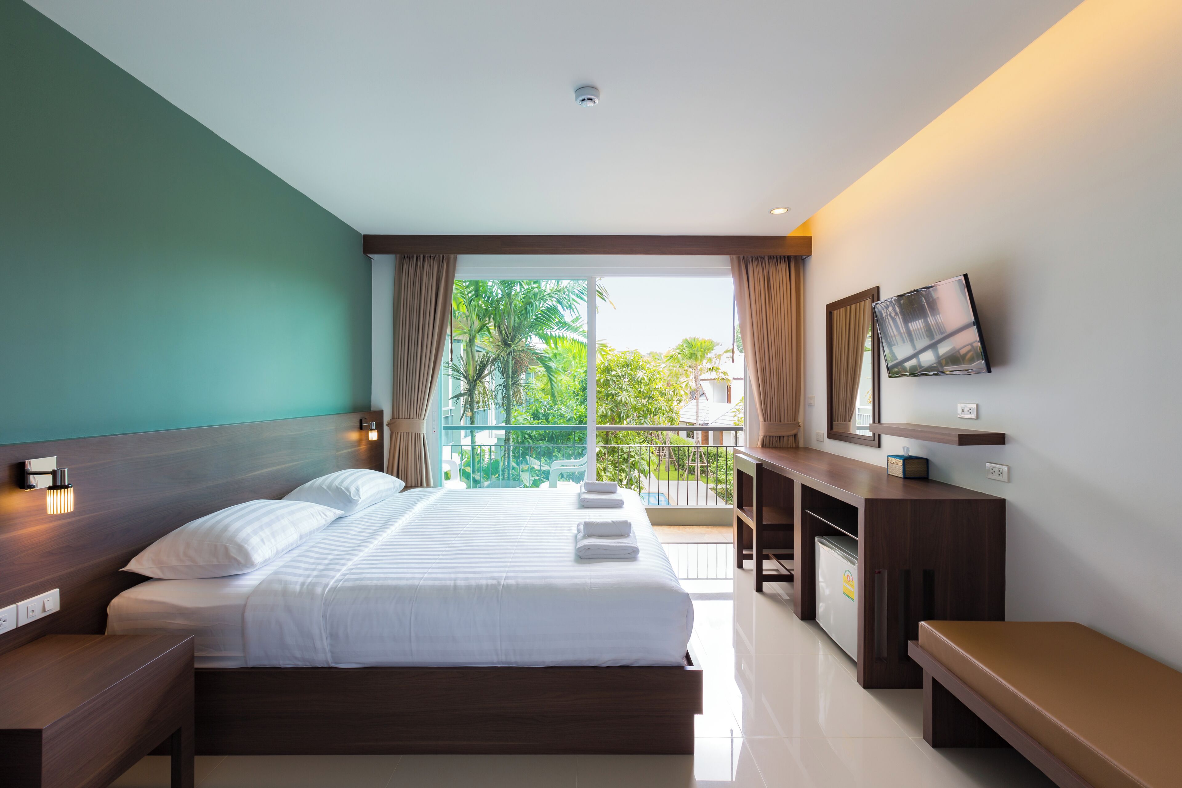 Deluxe Double or Twin Room with Pool View | In-room safe, desk, blackout curtains, free WiFi