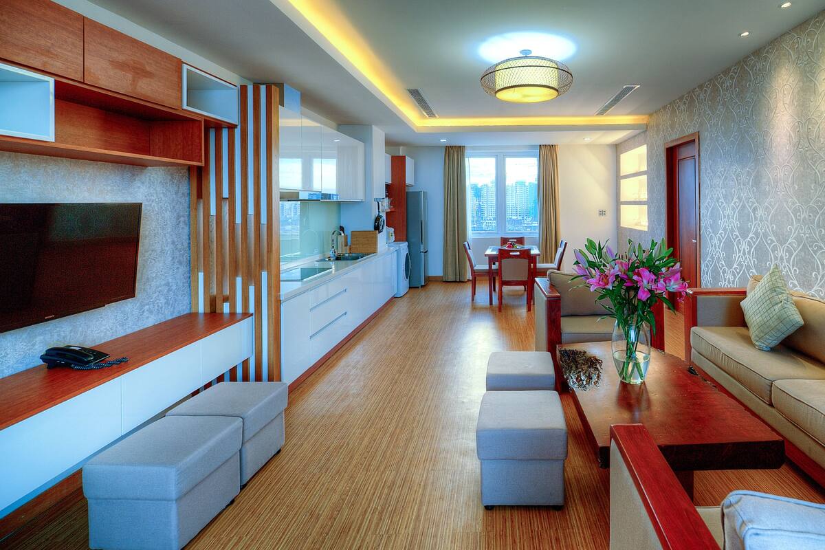 Comfort-Apartment, 1 Schlafzimmer, barrierefrei, Stadtblick (Orussey Residence) | Wohnbereich