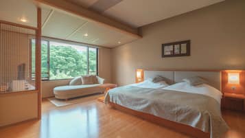 Japanese Western Style Room with Semi Open-air bath, Garden view (Second floor) | Premium bedding, down comforters, in-room safe, desk