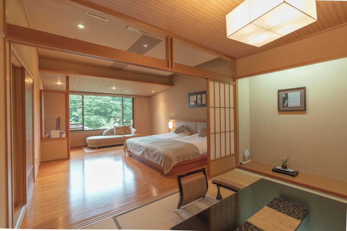 傳統客房, 花園景 (Japanese Style, Semi Open-air bath) | 高級寢具、羽絨被、房內夾萬、書桌