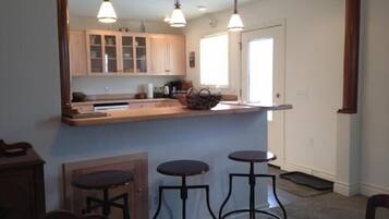 Fridge, microwave, coffee/tea maker