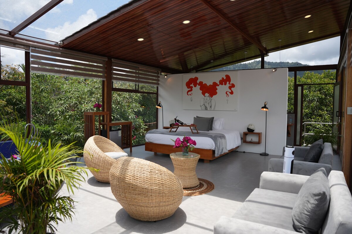 Glamping De Cristal Vista al Lago | Bộ đồ giường cao cấp, chăn bông, nệm Tempur-Pedic, minibar 