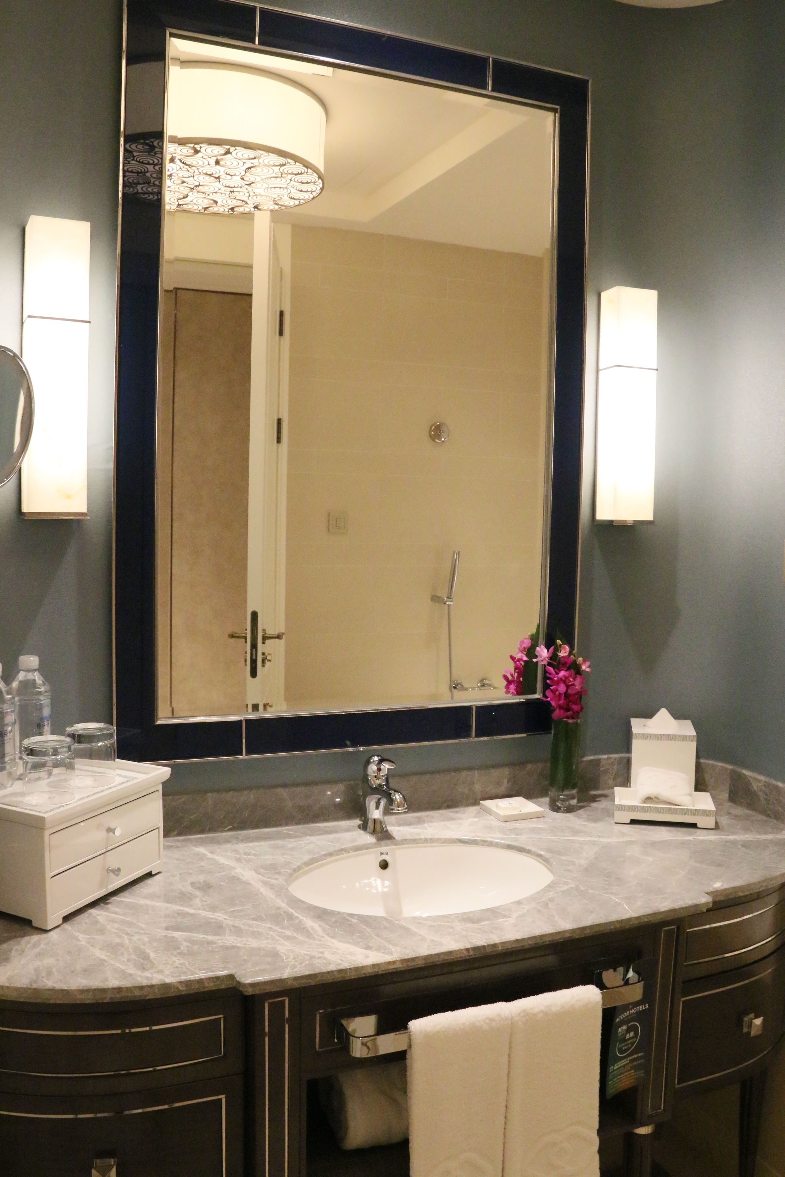 separate bathtub and shower, designer toiletries, hair dryer, bathrobes