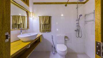 Ducha, cabezal de ducha tipo lluvia, artículos de tocador gratuitos