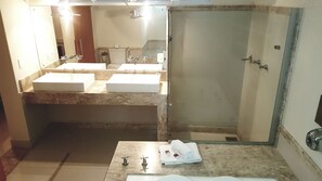 Suite Master | Baño | Regadera, amenidades de baño gratuitas, toallas 