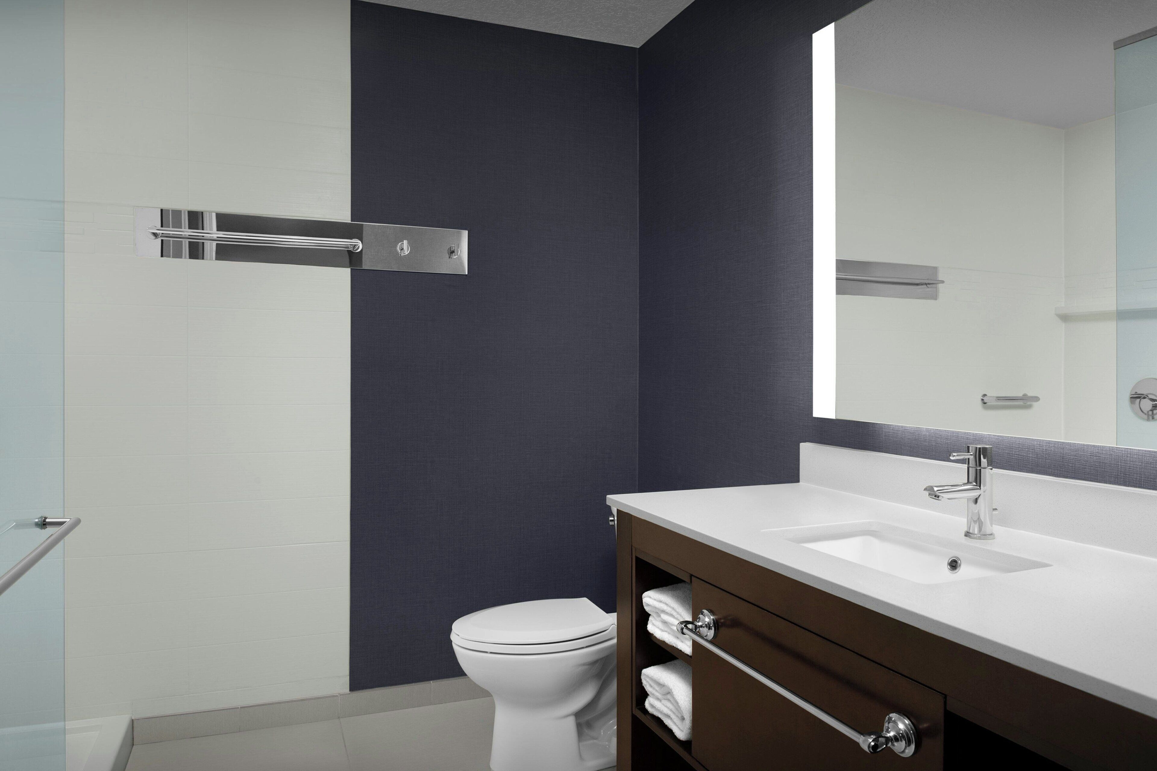 free toiletries, hair dryer, towels