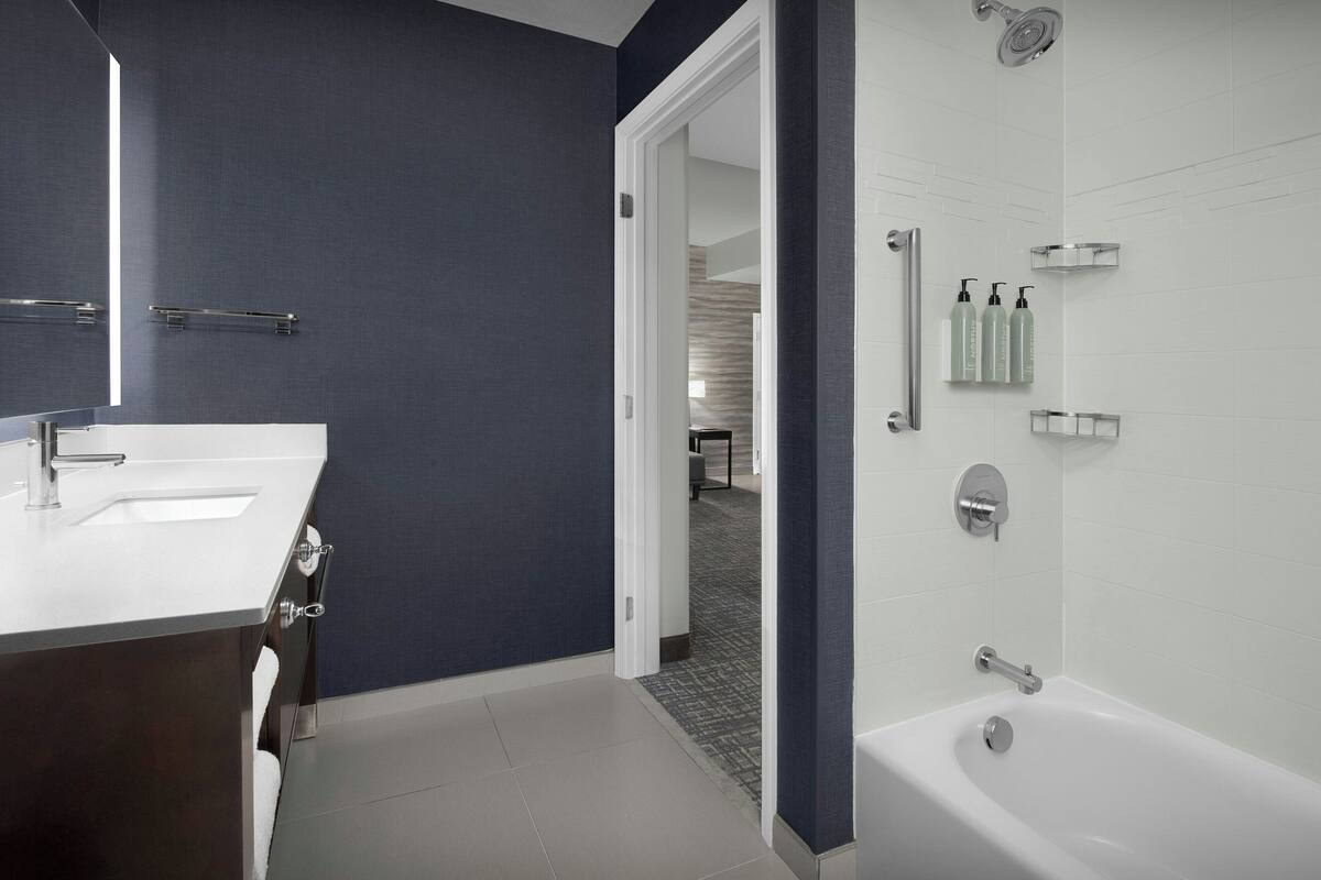 free toiletries, hair dryer, towels