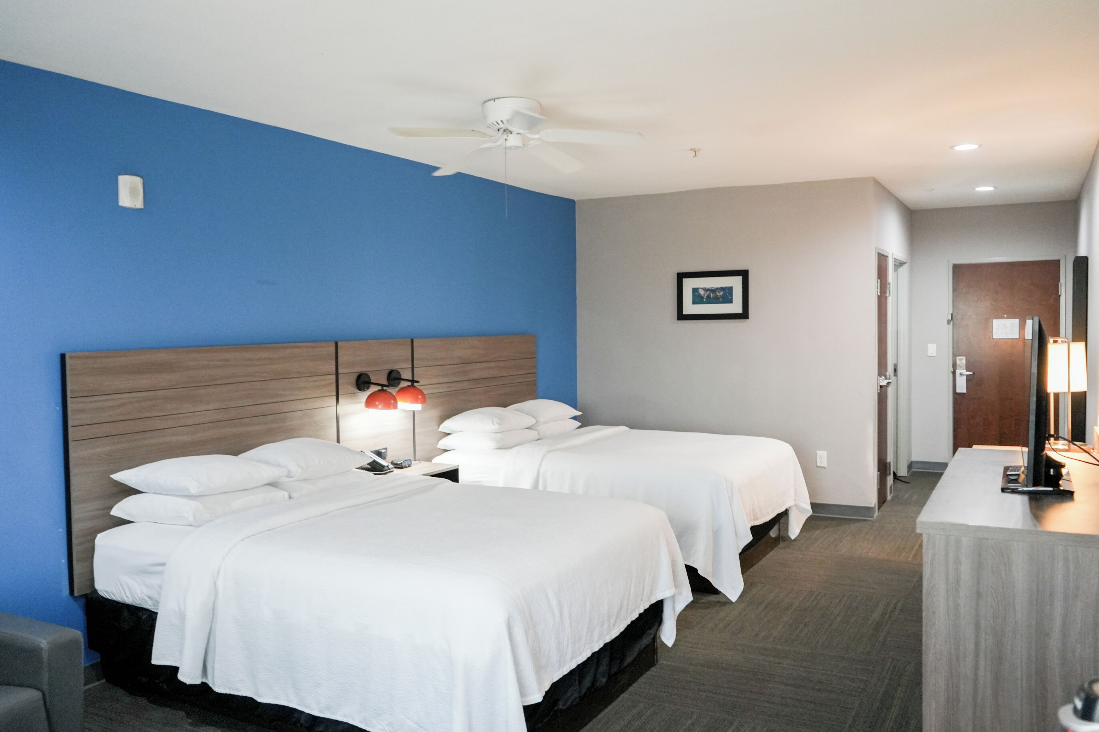 Deluxe Room, 2 Queen Beds | Desk, iron/ironing board, free WiFi, bed sheets