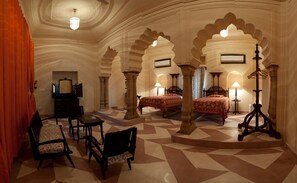 Minibar, desk, iron/ironing board, bed sheets - Neemrana's Tijara Fort Palace (Tijara)