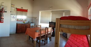 Basic Cabin, 1 Bedroom, Mountain View | Private kitchenette | Full-sized fridge, microwave, coffee/tea maker, cookware/dishes/utensils