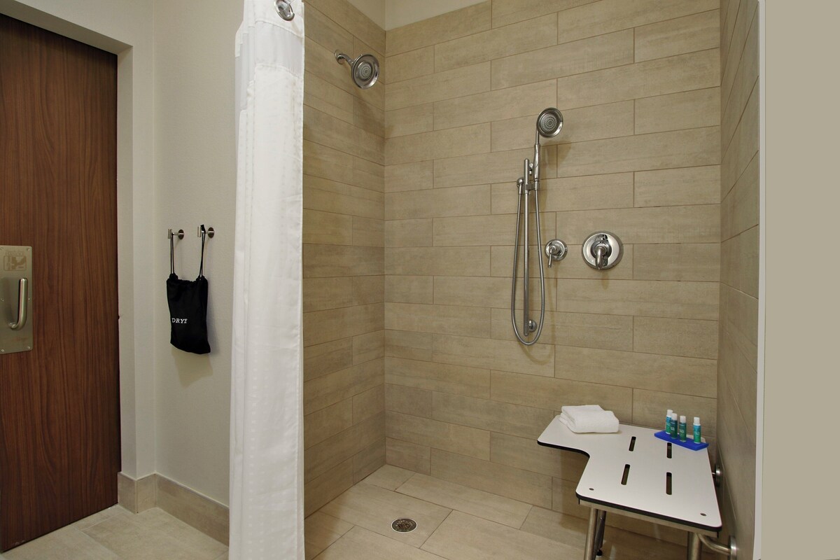 Standard Room, 1 King Bed, Accessible (Mobil, Roll Shower) | Premium bedding, desk, blackout drapes, iron/ironing board