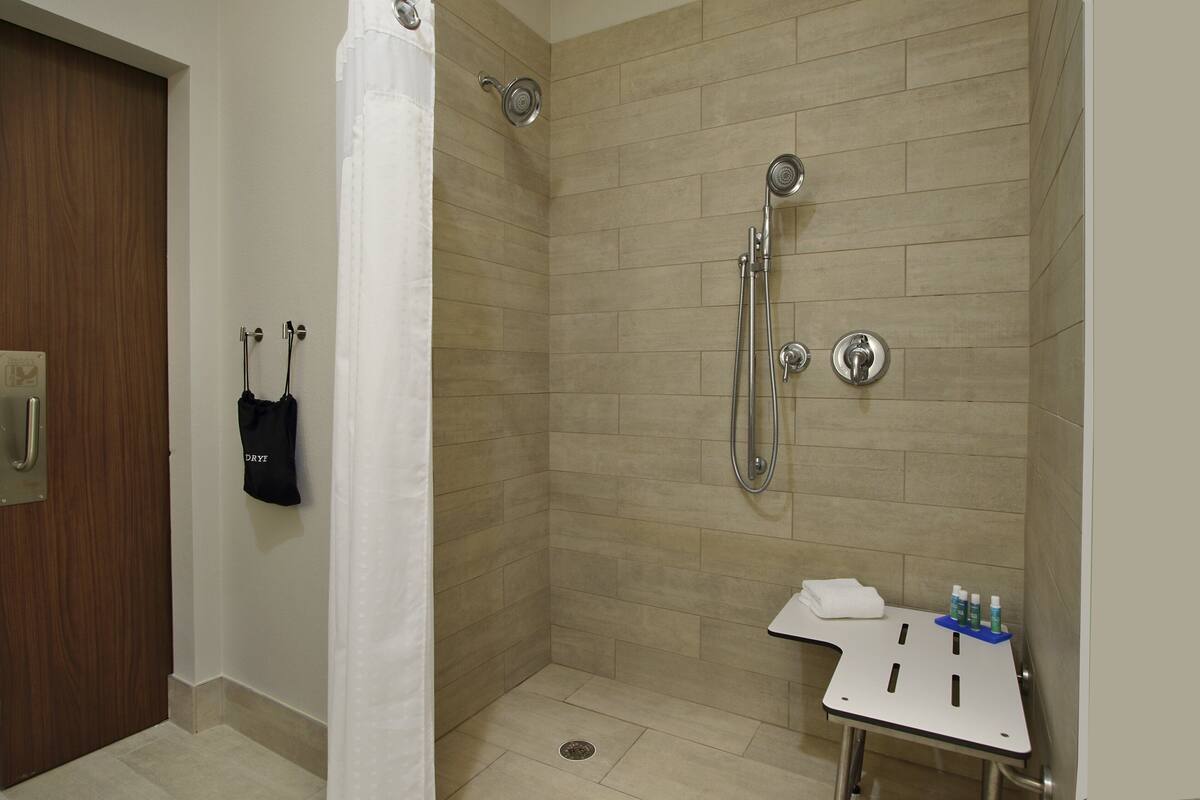 Standard Room, 1 King Bed, Accessible (Mobil, Roll Shower) | Premium bedding, desk, blackout drapes, iron/ironing board