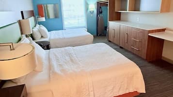 In-room safe, desk, laptop workspace, blackout curtains