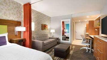 In-room safe, desk, laptop workspace, blackout drapes