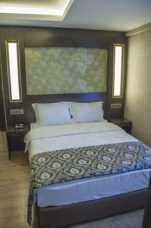 Economy Double Room | Minibar, in-room safe, desk, laptop workspace