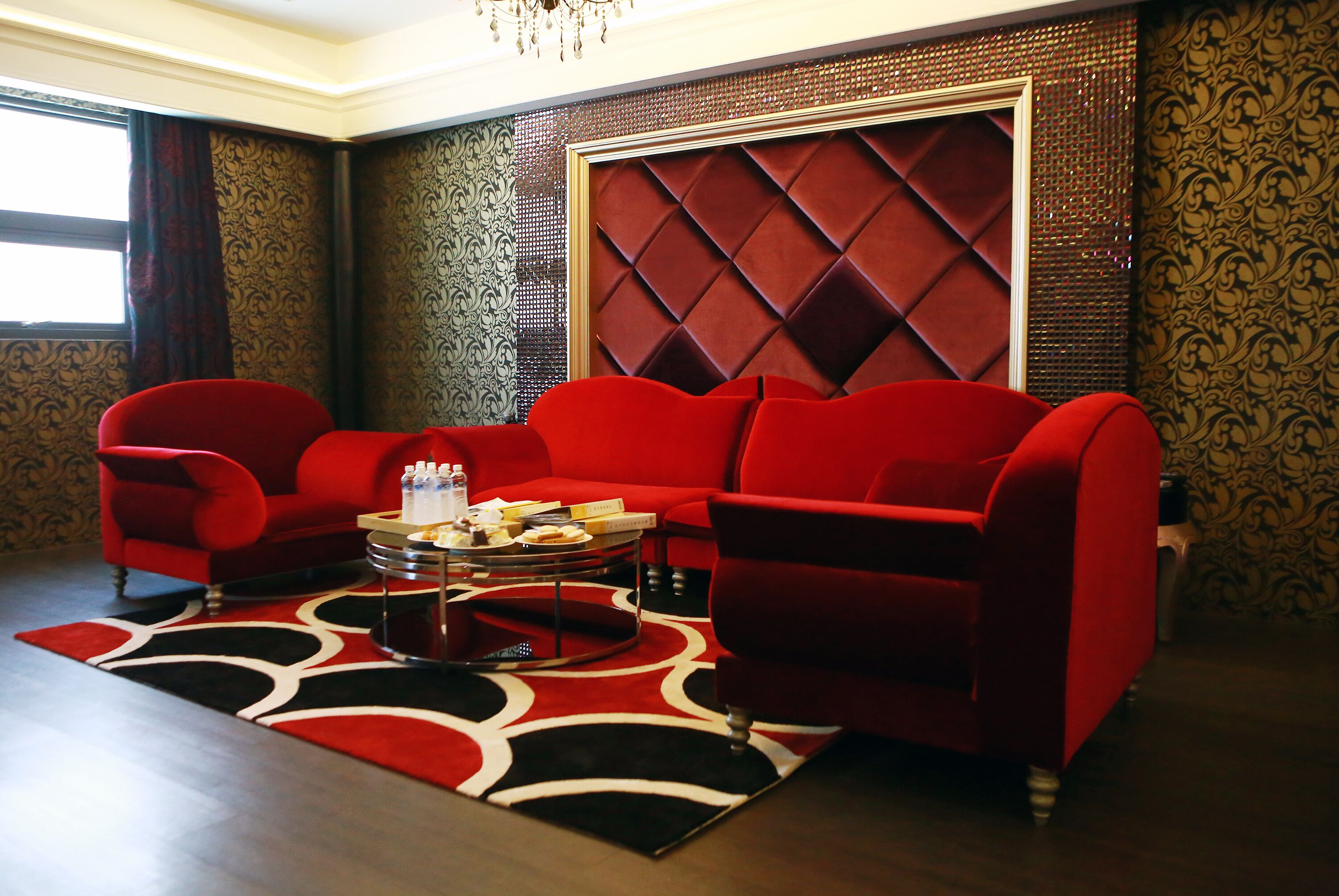 platium suite check in time starts from 6pm | living area | lcd tv